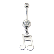 Musical note belly button rings belly piercing surgical steel navel ring fake women body piercing jewelry fashion 2024 - buy cheap