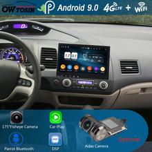 10,1 "IPS 8Core 4G + 64G Android 9,0 Автомобильный GPS радио для Honda Civic 2006 2007 2008 2009 2010 2011 DSP CarPlay мультимедиа Parrot BT 2024 - купить недорого