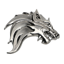 LEEPEE Badge Logo Car Sticker Reflective Decal Auto Decoration Badge Motorcycle Wolf Head Emblem 3D Metal Windshield 2024 - buy cheap