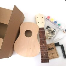 2021 Portable Size 21 Inch Ukulele DIY Kit Hawaii Guitar Handwork Painting Wooden Music Toys Musical Instruments Toys For Kids 2024 - buy cheap