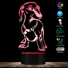 3D Dachshund Dog Breed Glowing LED Desk Lamp Custom Indoor Art Home Decor Designed Lamp Colors Changing Illusion Night Light 2024 - buy cheap
