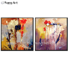 Pintura al óleo de paisaje abstracto Popular hecha a mano sobre lienzo, paisaje moderno pintado a mano de flores para sala de estar, Pintura Artística de pared 2024 - compra barato