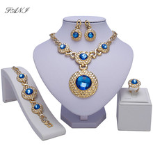 Fani 2018 Nigerian Wedding African Beads Jewelry Set women customer Dubai Gold-color Crystal Jewelry Set Brand Wholesale design 2024 - buy cheap