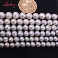 5-7,6-8,7-9mm Nearround Freshwater Pearl Gray Natural Stone Beads For Bracelets Necklace DIY Jewelry Making 14.5" Free Shipping 2024 - buy cheap