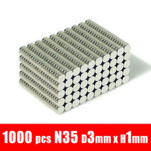 1000pcs Bulk Small Round NdFeB Neodymium Disc Magnets Dia 3 mm x 1 mm N35 Super Powerful Strong Rare Earth NdFeB Magnet 2024 - buy cheap