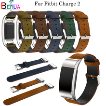 Correa de cuero vaquera para reloj inteligente Fitbit Charge 2, repuesto de correa de cuero de alta calidad, banda para Fitbit Charge 2 2024 - compra barato