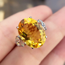 natural citrine men's ring in 925 sterling silver gemstone jewelry,unisex boyfriend gemstone ring with gift box 2024 - buy cheap