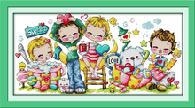 Sweet cross stitch kit cartoon 14ct 11ct count print canvas stitching embroidery DIY handmade needlework 2024 - buy cheap