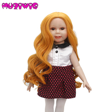 HT Fiber Fashion Hand Dye Factory OEM Long Curls Doll Wigs Made for 18" American  Doll Doll Accessories Wholesale 2024 - buy cheap