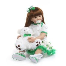 Кукла новорожденная NPK 60 см, силиконовая, виниловая, Реалистичная, подарок на день рождения 2024 - купить недорого