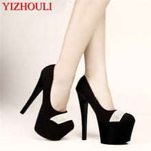 Sexy thin heels 15 cm high heels, model stage show performance, sequins decoration, banquet use single shoes 2024 - buy cheap