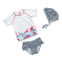 Купальник для девочек с изображением фламинго, детский купальник из двух предметов, детский танкини, пляжная одежда, Раздельный купальник для девочек, 2020 2024 - купить недорого