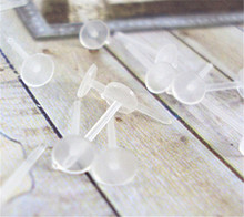 Пластиковые серьги-гвоздики длиной 12 мм, пустая основа, для стеклянных или полимерных пластырей, 200 шт./лот 2024 - купить недорого