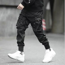 Nova Moda Sombriamente Jogger Calças Outono Hip Hop Streetwear dos homens À Moda de Multi-Bolso Fitas Homens Sweatpants Calças Lápis 2024 - compre barato