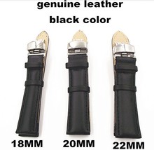 Wholesale 10pcs /lots High quality 18MM 20MM 22MM genuine leather Watch band watch strap black color-08127 2024 - buy cheap