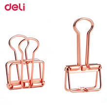 Deli 9414 rose gold hollowed out design binder clip for office school paper organizer stationery supply decorative metal clips 2024 - buy cheap