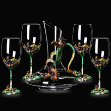 High-quality Enamel irises crystal glass red wine glass Decanter set Wine Champagne glass Cup wedding gift box Drinkware 2024 - buy cheap