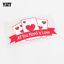 YJZT 14CM*7.5CM Fashion ALL YOU NEED IS LOVE Poker PVC Decal Car Sticker 13-0614 2024 - buy cheap