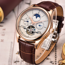 LIGE Brand Classic Mens Retro Watches Automatic Mechanical Watch Tourbillon Clock Genuine Leather Waterproof Military Wristwatch 2024 - buy cheap