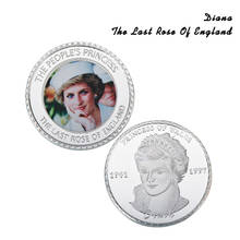 WR Diana the last Rose of England Challenge Coin Commemorative Silver Foil Metal Coin Customized Princess of Wales Coin 2024 - buy cheap