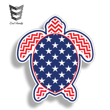 EARLFAMILY 13 см X 11,7 см Звездные Полосы Американский Флаг для моря наклейка в виде черепахи виниловая Автомобильная наклейка США индивидуальные автомобильные наклейки 2024 - купить недорого