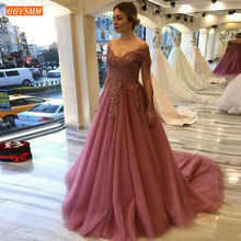 Aristocratic Off Shoulder Evening Gowns Long Sleeve Lace Appliques A Line Evening Dresses Custom Made Women Party Dress Formal 2024 - buy cheap