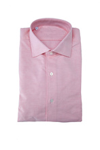 Рубашка мужская приталенная, 100% хлопок, Оксфорд, воротник-стойка, манжеты на пуговицах, красная 2024 - купить недорого