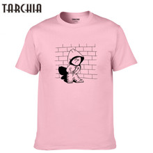TARCHIA 2021 брендовая одежда футболка в стиле хип-хоп Мужская хлопковая Повседневная футболка с коротким рукавом Топ Мужская футболка крутая Мужская футболка с капюшоном стоячим кирпичом 2024 - купить недорого
