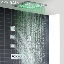 Kit de ducha de baño 304SUS de 20 pulgadas, conjunto de rociador de chorro de agua de lluvia Lateral, LED, grifo con Mezclador 2024 - compra barato