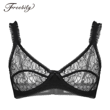 Fashion Men Soft See Through Sheer Floral Lace Sissy Lingerie Bralette Adjustable Spaghetti Straps Hot Sexy Male Erotic Bra Tops 2024 - buy cheap