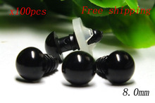 Free shipping!!!8mm Toy Doll Eyes For Ornament Black Plastic with washer/safety eyes 2024 - buy cheap