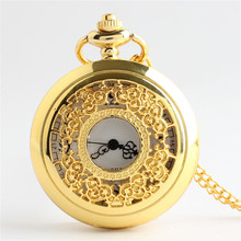 Relógio de bolso steampunk ouro retrô cf1007, relógio de quartzo de bolso para homens e mulheres, colar antigo, pingente, corrente de relógio 2024 - compre barato