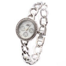Relógio feminino de aço inoxidável 2018 g & d, pulseira de luxo em strass, relógio de pulso feminino, de quartzo 2024 - compre barato