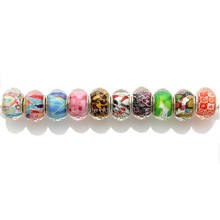 50 pcs/ lot 10 Different Color Mix Faceted Big Hole Beads For European Charm Bracelet ZZH12 2024 - buy cheap