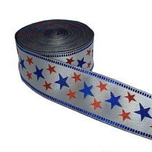 ZERZEEMOOY 34MM 10YARD/LOTS DIY Handmade Accessories Red and Blue Pentagram Woven Jacquard Ribbon MZZD19032703 2024 - buy cheap