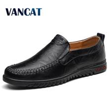 VANCAT Loafers Men Shoes Breathable Comfortable Genuine Leather Flats Spring Summer Fashion Casual Shoes Man Plus Size 38-47 2024 - buy cheap