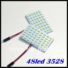 100sets/lot PCB car led panel 48SMD 1210 LED Auto led Dome Light For Interior Reading Roof light with T10 Festoon Bulb Adapter 2024 - buy cheap