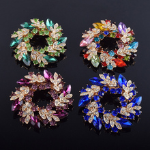 Women's Colorful Bauhinia Gem Crystal Pin Brooch Scarves Buckle flower lapel harajuku accessories broche New Wedding Bouquet 2024 - buy cheap