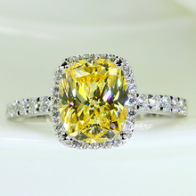 De Lujo mujer chica de cristal anillo de piedra de circonia cúbica bohemios plata Color blanco rosa amarillo anillo promesa anillos de compromiso para las mujeres 2024 - compra barato