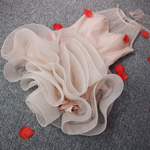 Vestido de festa feminino, vestido curto com camadas cor-de-rosa, altura do joelho, princesa, dama de honra, para banquete 2024 - compre barato