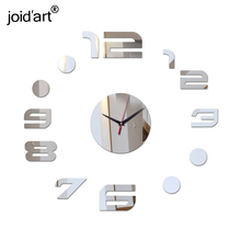 Relógio de parede 3d de acrílico espelhado, relógio de parede decorativo vintage de quartzo para sala de estar 2024 - compre barato