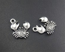 30pcs  Silver Color Crab Charm Pendant DIY Necklace Bracelet Bangle Findings 16x17mm A1712 2024 - buy cheap