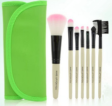 1Set  Professional 7 pcs white Makeup Brush Set tools Make-up Toiletry Kit Wool Brand Make Up Brush Set Case Free Shipping 2024 - buy cheap
