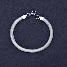 Wholesale low price Stainless steel silver color flat snake chain bracelet 6MM X20CM Fashion unisex jewelry Christmas gift 2024 - buy cheap