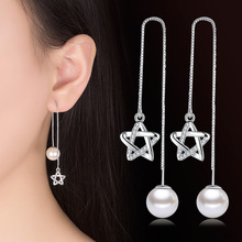 Promoción de plata esterlina 925 Cristal de perla de moda estrella ladies'drop joyería pendientes de mujer regalo de Navidad no alergia 2024 - compra barato