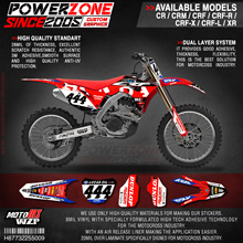 PowerZone-Kit de pegatinas 3M para HONDA, calcomanías de fondo de equipo gráfico personalizado para HONDA CRF250R 2018-2019 CRF450R 2017-2019 009 2024 - compra barato