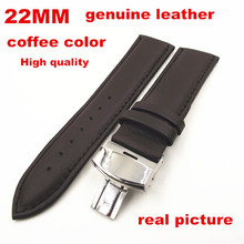 Atacado 10 Pçs/lote 22mm genuíno couro de vaca watch band watch strap relógio peças cor de café-110707 2024 - compre barato