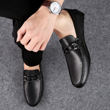 Sapatos masculinos de couro genuíno, calçados rasos confortáveis e respiráveis de marca para homens, primavera, outono e luxuoso, p4, 2019 2024 - compre barato