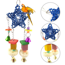 Parrot Bird Toy Five Star Rattan Woven Wooden Stand Bar  Pet Suspension Bridge Swing Pet Products Bird Supplies 2024 - buy cheap