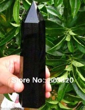 > Длинные очаровательные натуральные черные кварцевые целебные палочки с кристаллами 2024 - купить недорого
